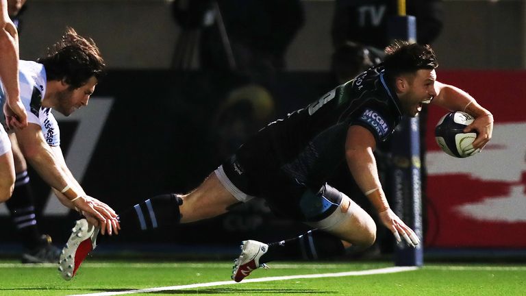 Ali Price scores Glasgow's only try of the second half
