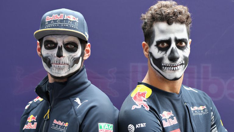 Red Bull's Max Verstappen and Daniel Ricciardo get into the spirit of Mexico's Day of the Dead - Picture from Getty Images