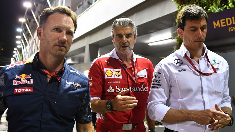 Three wise men of F1: Christian Horner, Maurizio Arrivabene and Toto Wolff - Picture from Sutton Images