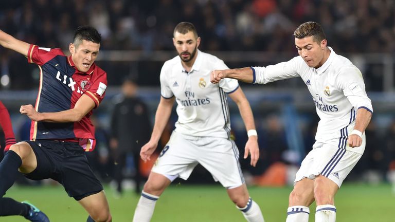 Ronaldo (R) scored a hat-trick to lead Real to their second Club World Cup triumph and fifth intercontinental victory overall