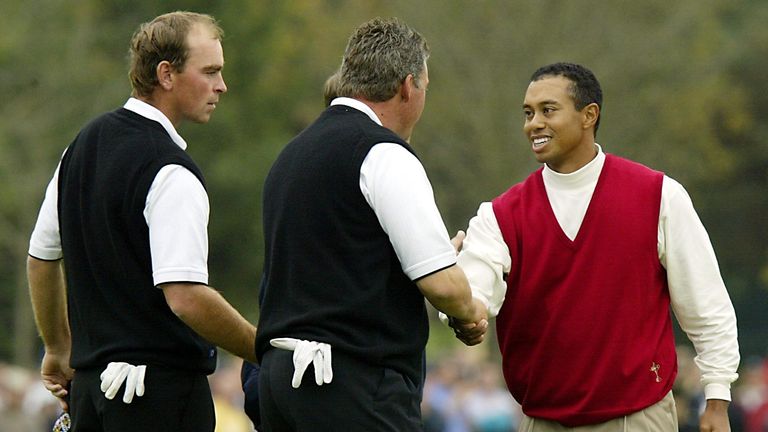 Bjorn and Clarke beat Tiger Woods and Paul Azinger at The Belfry