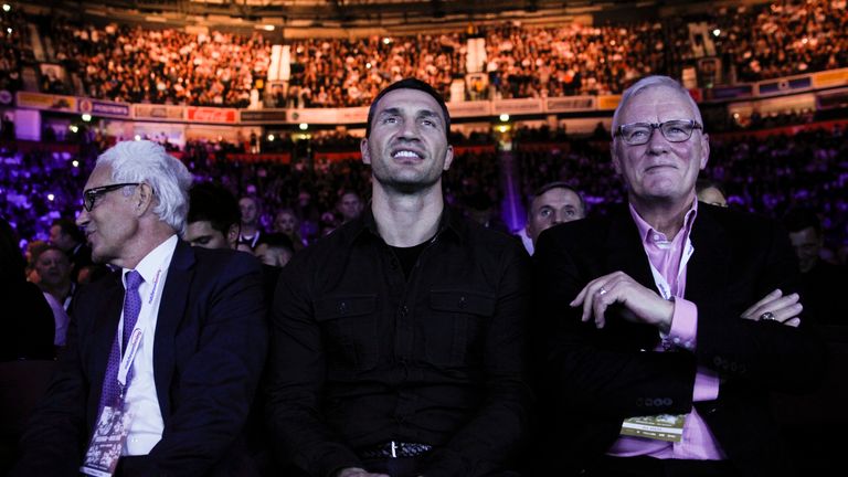 Hearn (right) has predicted that Klitschko will suffer a crushing defeat against Joshua