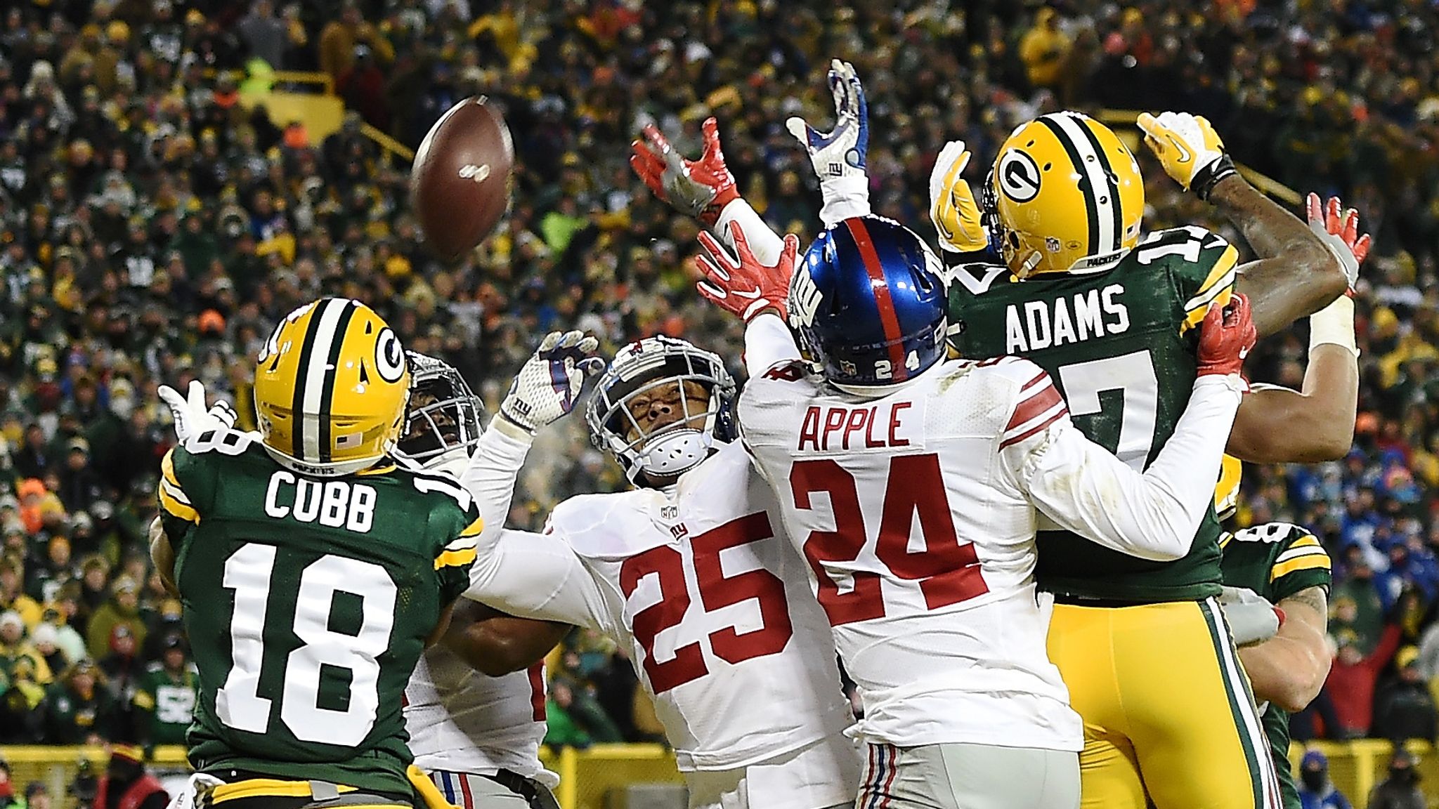 NFL wildcard round: New York Giants 13-38 Green Bay Packers – as