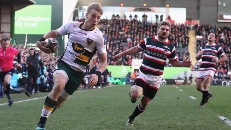 Harry Mallinder scored one of three tries for Northampton