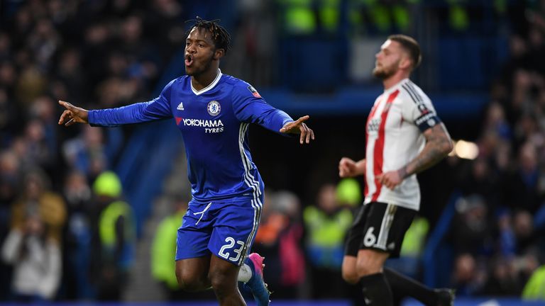 Michy Batshuayi scored Chelsea's fourth goal against Brentford