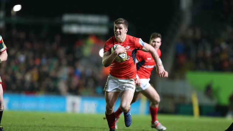 Owen Farrell scored all of Saracens' points at Welford Road