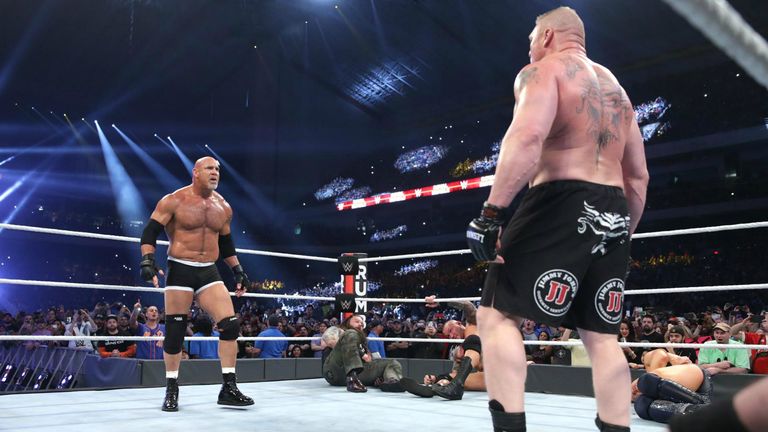 Goldberg accepts Brock Lesnar's WrestleMania challenge: photos