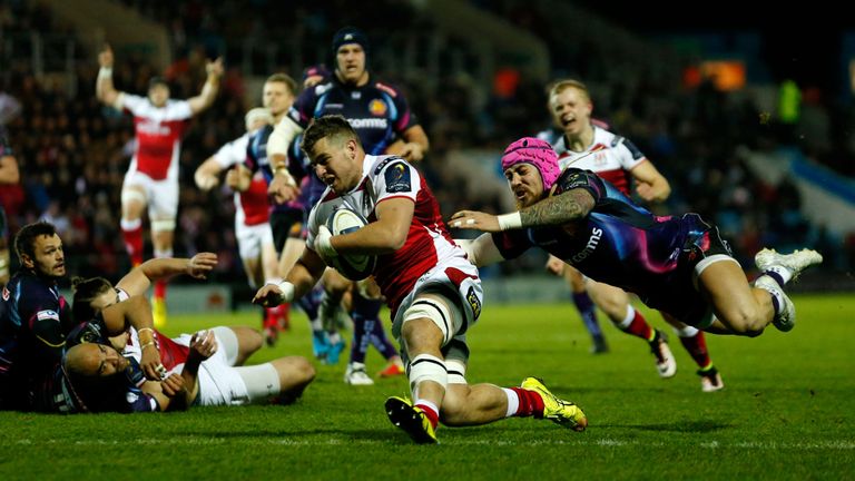 Sean Reidy scores Ulster's first try