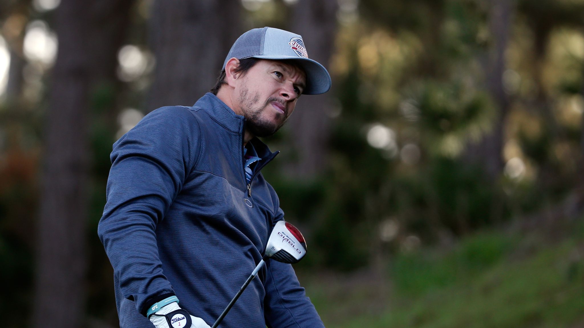 PGA tour golf player Bubba Watson wears a New England Patriots cap