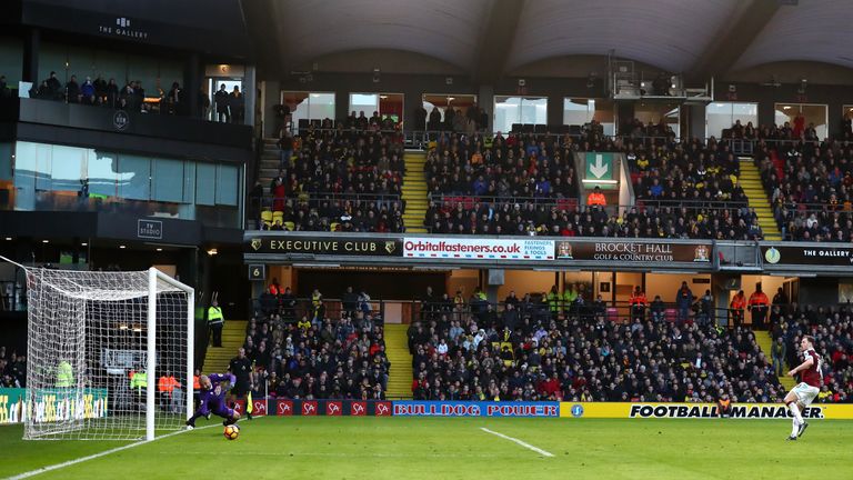 Burnley's Ashley Barnes scored from the penalty spot