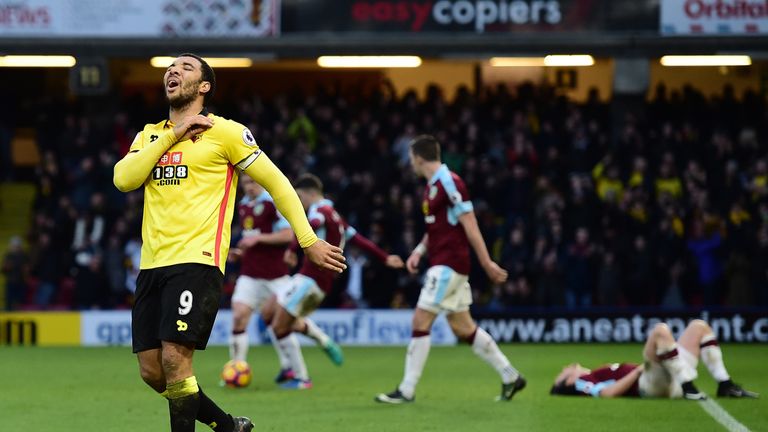 Deeney was prevented from scoring thanks to a great save from Heaton