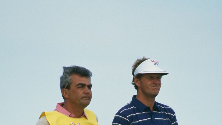 Lyle with his caddie Dave Musgrove during the memorable final round 