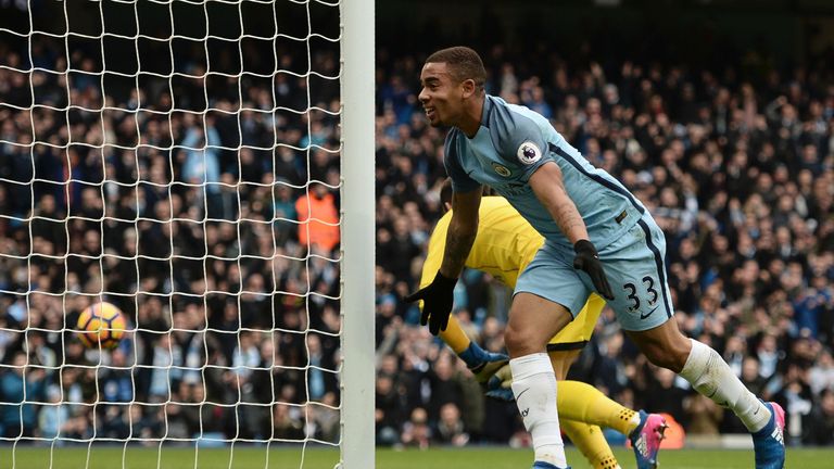 Gabriel Jesus started ahead of Sergio Aguero for the second game running