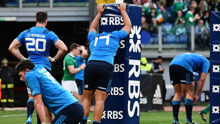 Italy conceded nine tries to Ireland in Rome
