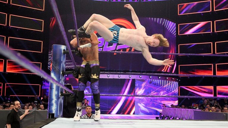 Gallagher pinned TJ Perkins to earn his title opportunity