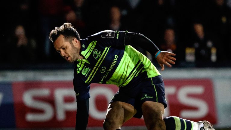 Leinster's Jamison Gibson-Park scores his side's third try