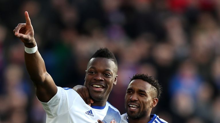 Lamine Kone and Jermain Defoe celebrate the opening goal
