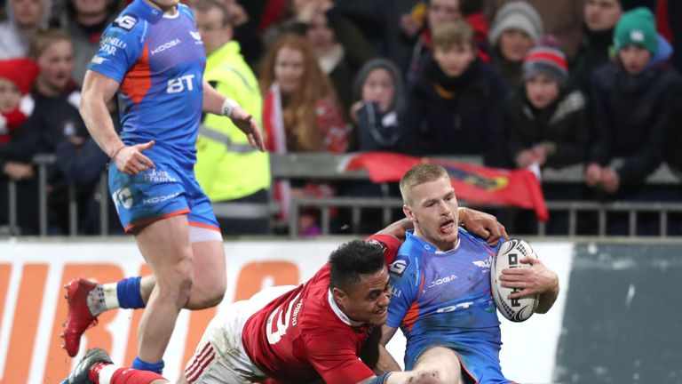 Johnny McNicholl scored one of Scarlets' three second-half tries