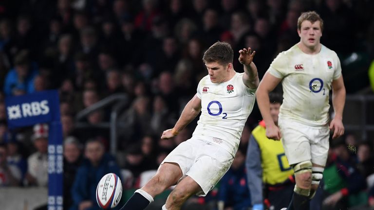 Owen Farrell kicked three penalties and converted Te'o's try