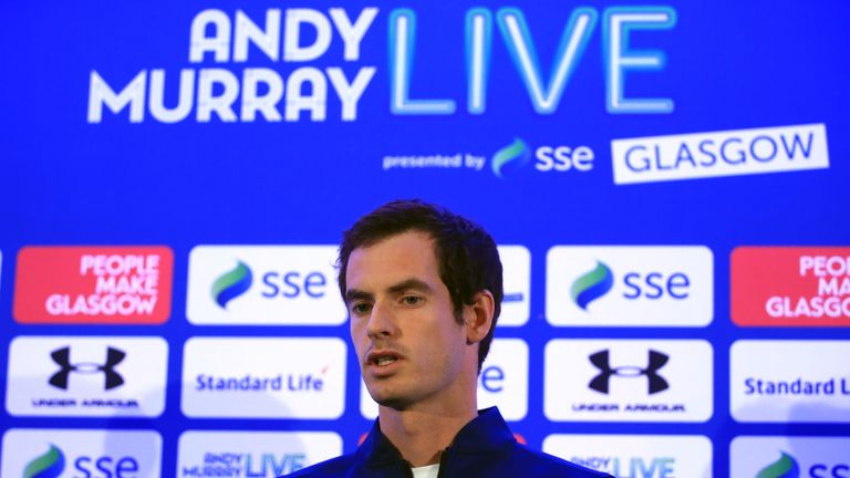 Murray appeared at a press conference on Thursday to discuss Andy Murray Live Glasgow 2017