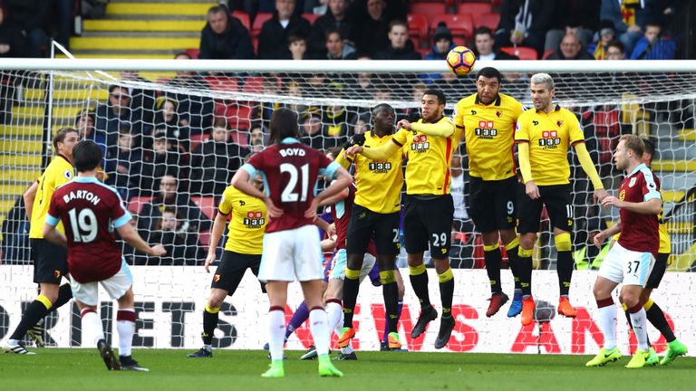 Joey Barton came close to scoring with a free-kick