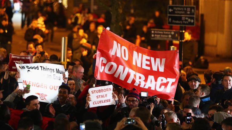 Unrest over Wenger has been growing among some of Arsenal's fans