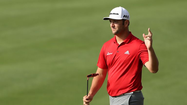 Rahm holed from outside 30 feet at 16 to reduce the arrears to just one hole