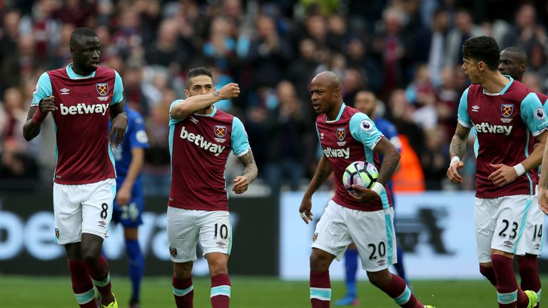 Manuel Lanzini scored a sublime free-kick in the first half for West Ham