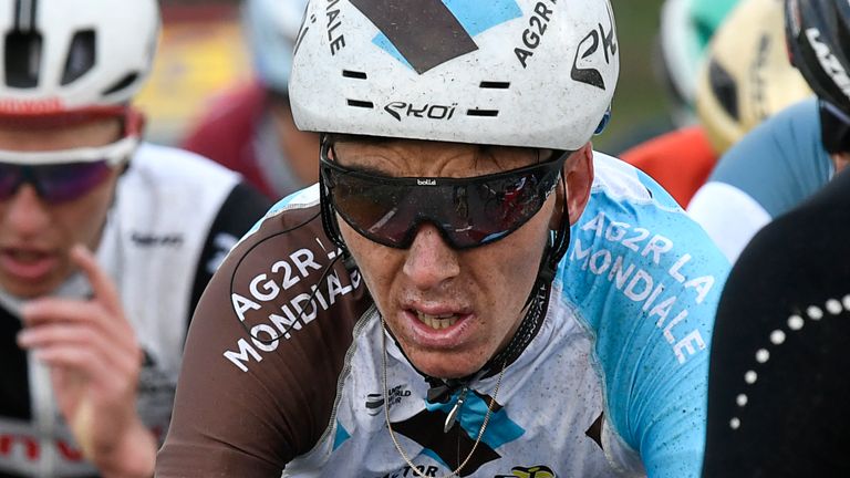 Romain Bardet fell off with around 15 miles of the opening stage remaining