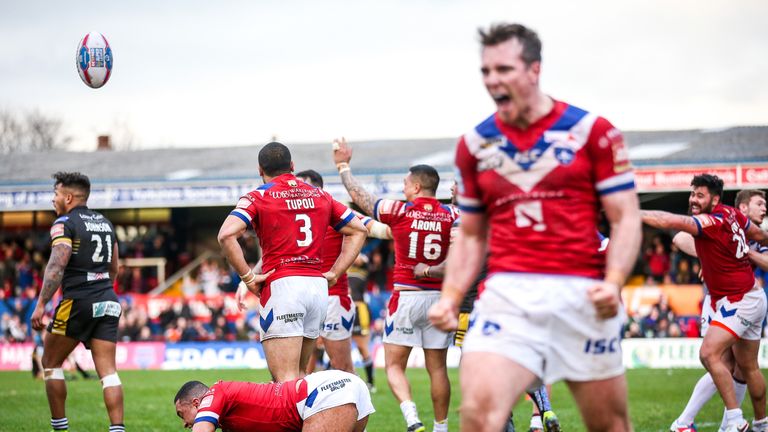 Wakefield celebrate after the final whistle