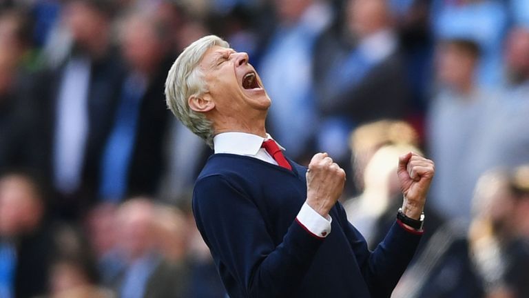 Arsene Wenger could not hide his delight after Arsenal beat Manchester City in extra-time