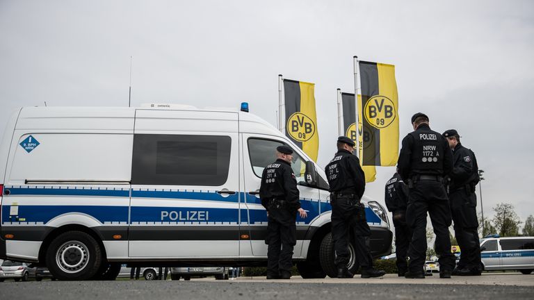 There was a heavy police presence around Dortmund on Wednesday