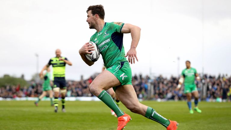 Connacht's Danie Poolman scores their first try of the game 