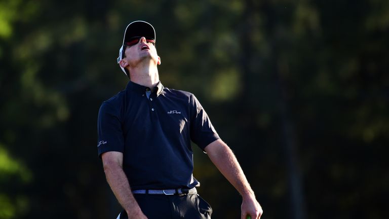 Rose reacts to his missed birdie putt on the 18th hole during the final round
