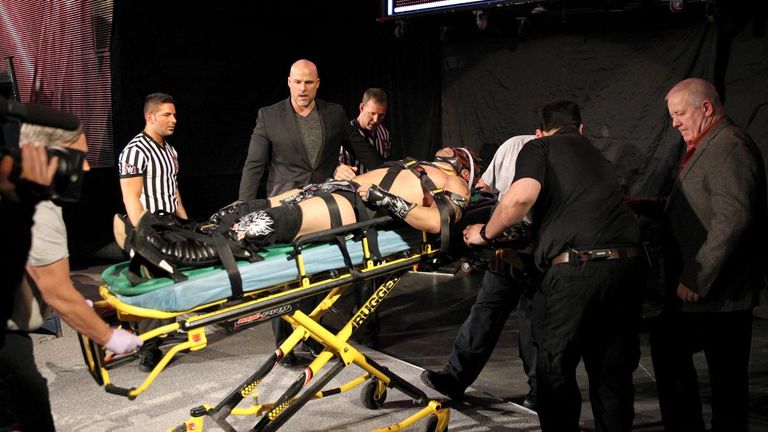 Kalisto had to be taken to hospital in Kansas City following Strowman's attack