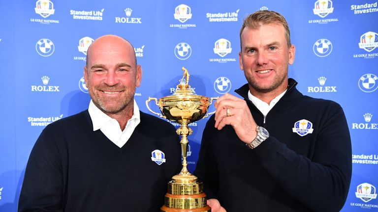 Ryder Cup Captain Thomas Bjorn (left) and vice captain Robert Karlsson