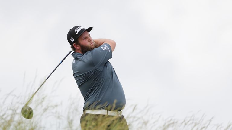 Andrew 'Beef' Johnston heads to the first tee at 11:36