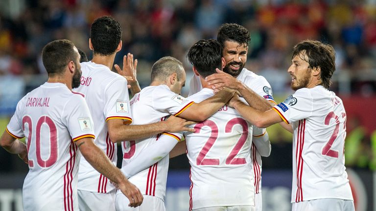 Diego Costa and David Silva celebrate