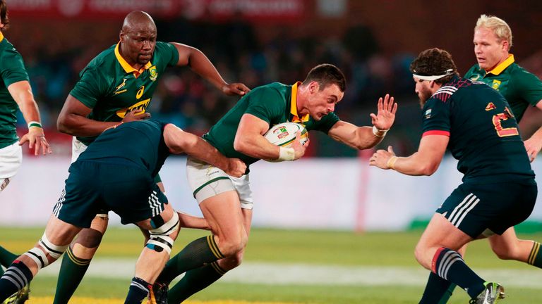 Jesse Kriel scored one of South Africa's four tries against the French