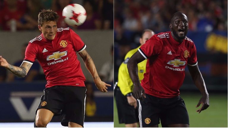 Victor Lindelof (left) and Romelu Lukaku (right) made their first appearances for Man Utd against LA Galaxy