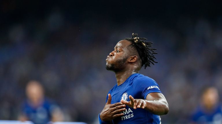 Michy Batshuayi scored either side of half-time for Chelsea