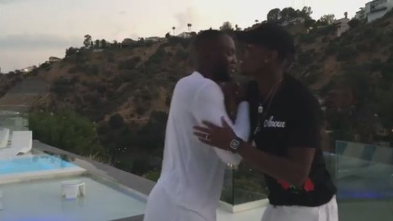 Paul Pogba and Romelu Lukaku have been on holiday together in Los Angeles (Pic: Instagram @PaulPogba)