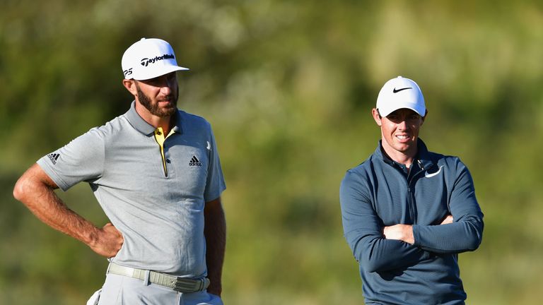 Dustin Johnson played alongside Rory McIlroy during the second round