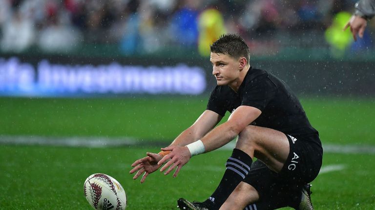 Fly-half Beauden Barrett endured a difficult time at the tee in Wellington 
