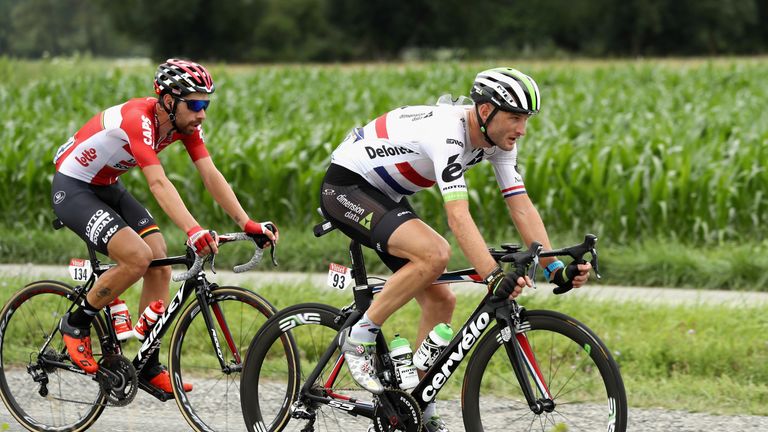 Stephen Cummings was caught with 8km remaining