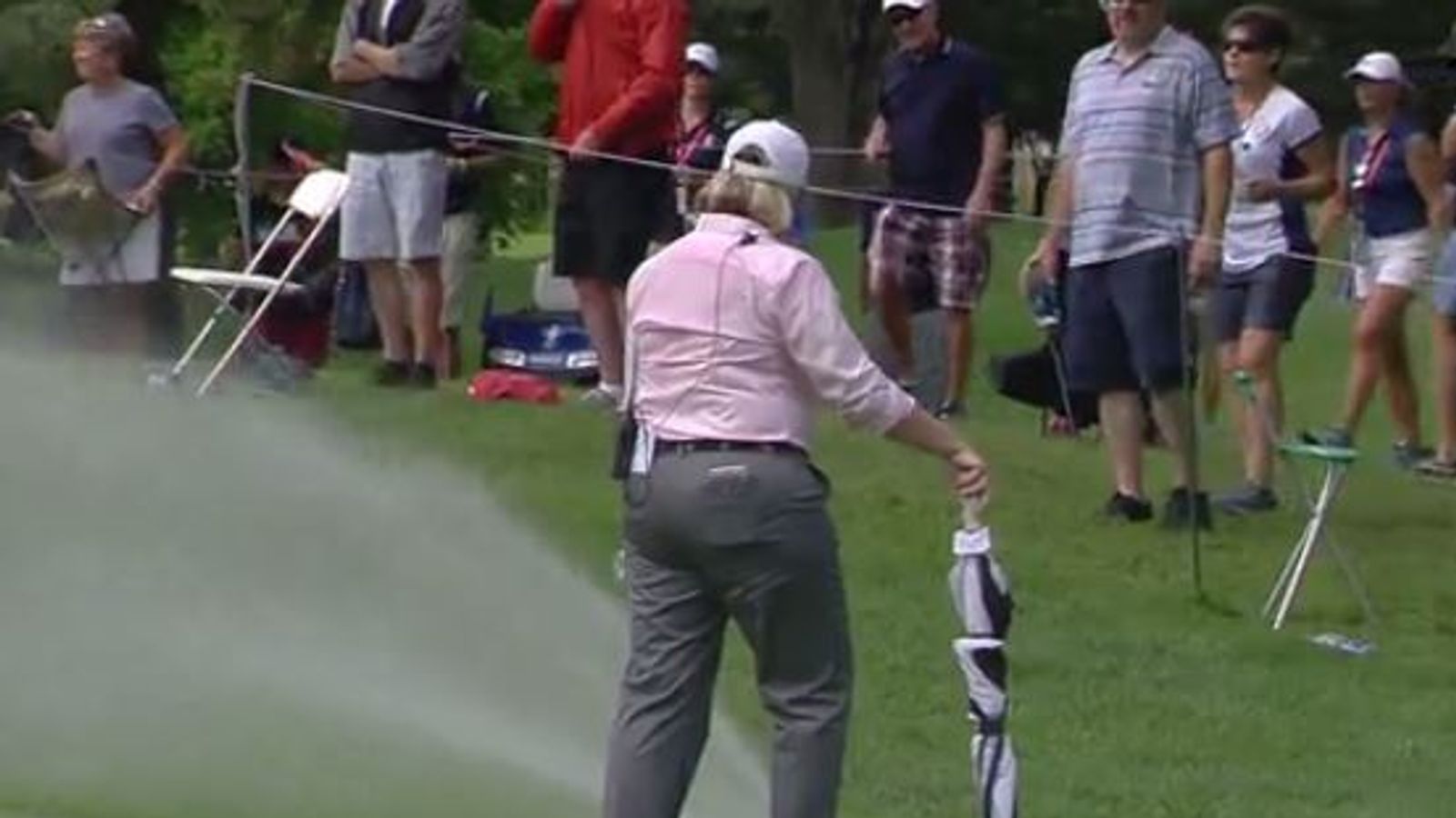 Solheim Cup Watch as a sprinkler holds up play Golf News Sky Sports