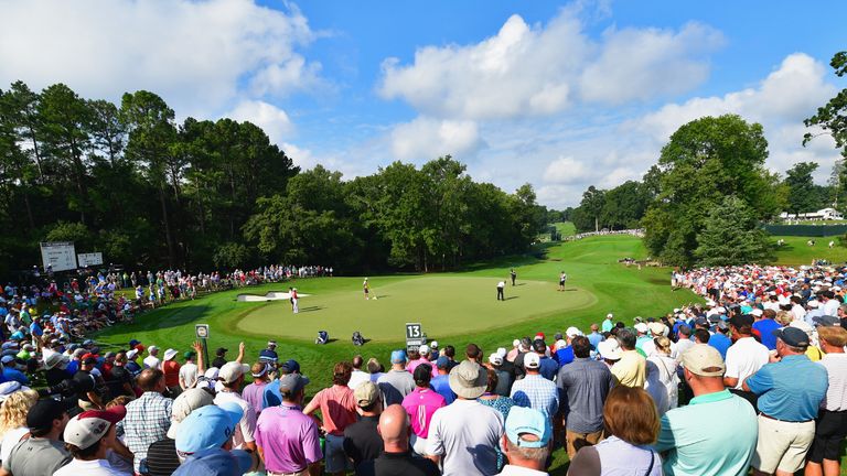 A general view of the 14th green at Quail Hollow 