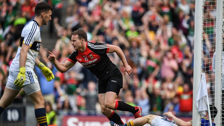 Andy Moran celebrates after scoring his side's second goal 