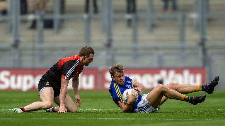Donnchadh Walsh of Kerry in action against Mayo's Colm Boyle