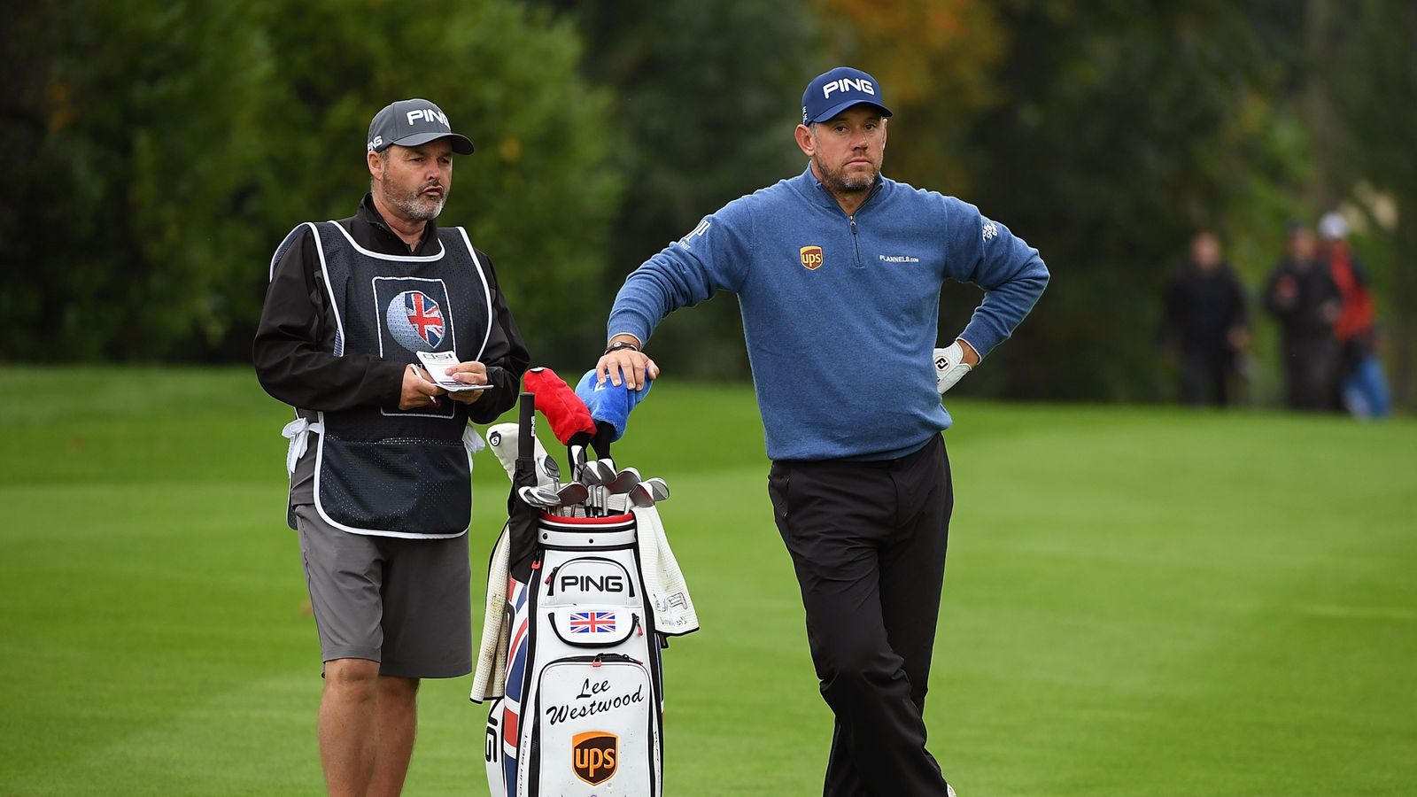 British Masters Caddie Billy Foster picks a bad day to wear shorts